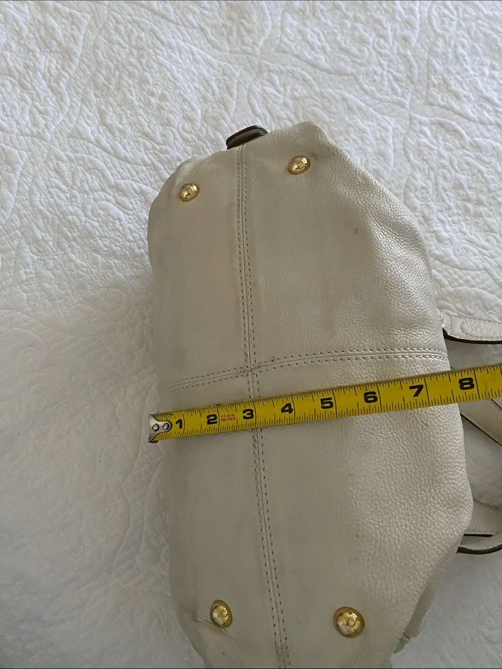 Michael Kors Layton hobo shoulder bag in off-white pebbled leather and gold tone